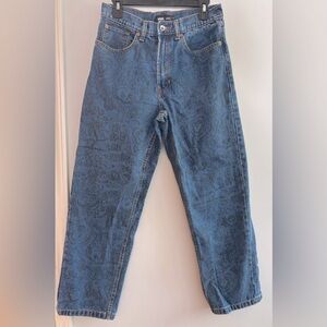 Vans Check 5 baggy wide leg 90s graffiti doodle skater jeans